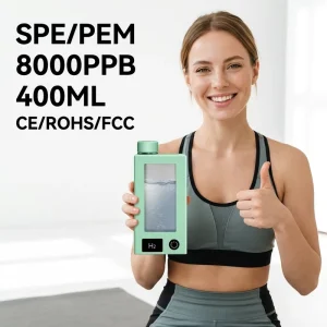 8000PPB Hydrogen Water Bottle SPE PEM Tech 99.99% Purity Portable Hydrogen Water Generator