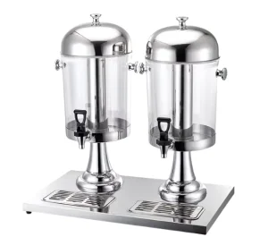 8L Double-Barrel Plastic Beverage Dispenser with Tap for Hotel and Restaurant Use