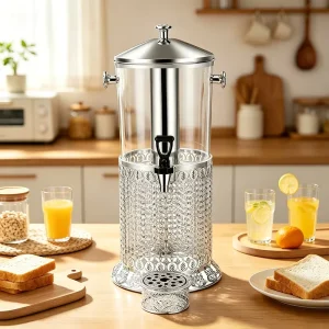 8L Gold Stainless Steel Beverage Dispenser for Cold Juice Drinks