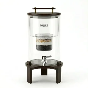 8L Manual Glass Gravity Water Filter Chlorine Removal Countertop Water Dispenser for Home Office