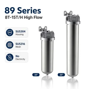 8T/H-15T/H 304 Stainless Steel Whole House Pre-Filter High Flow Central Water Filtration System for Villa and Apartment