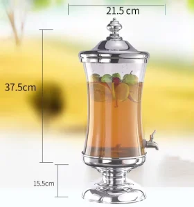 9.4L Glass Beverage Dispenser Jar for Cold Water and Fruit Juice