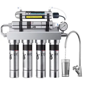 90-Liter 6-Stage 304 Stainless Steel Home UV Water Purifier with 6W Light