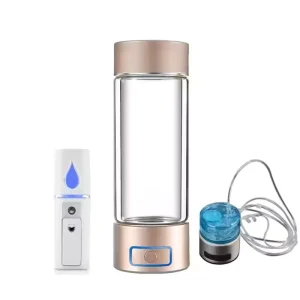 9000PPB 260ml Hydrogen Water Bottle Generator Machine Portable Glass Hydrogen Water Generator Hydrogen Water Bottle