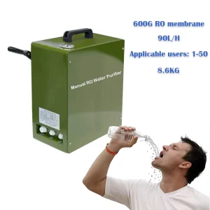 90L/H Portable Outdoor Emergency Reverse Osmosis Water Purifier with 600G RO Membrane