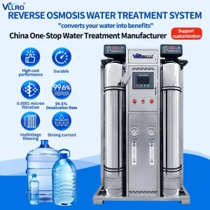99.6% Desalination Rate Automatic Operation 500L/H SUS 304 Commercial RO Water Treatment System for Government Project