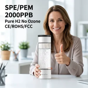 99.99% Pure H2 420ml Hydrogen Water Bottle SPE PEM DuPont Membrane 2000PPB High Concentration Portable Hydrogen Water Generator