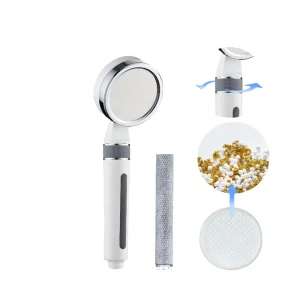 ABS High Pressure Adjustable Water Flow KDF Filter Remove Chlorine Shower Head with Activated Carbon Filter Bathroom Accessory