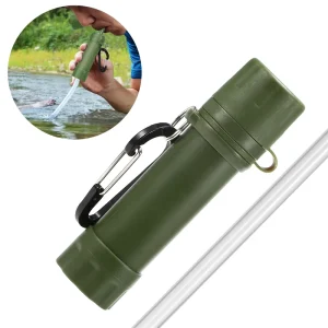 AJOTEQPT Portable Mini Personal Water Filtration Survival Straw for Emergency Kits