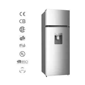 AM 260D 260L Gross Capacity Double Door Defrost Refrigerator with 253L Net Volume Combi Bottom Freezer Household Fridge