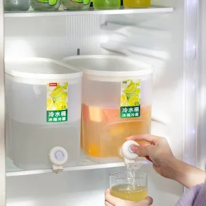 ANYA BPA Free Plastic Cold Water Kettle with Tap Refrigerator Square Beverage Dispenser Large Capacity Juice Tea Pot for Party