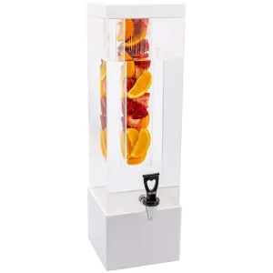 Acrylic Juice Beverage Dispenser With Ice Fruit Compartment Container Custom Acrylic Tea Drink Dispenser for Party