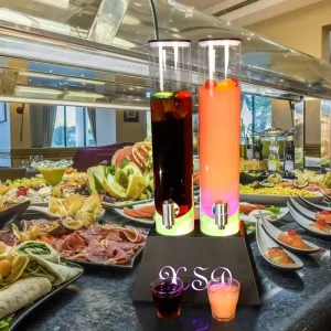 Acrylic Party Restaurant Club Drink Dispenser Ice Tube Table Beer Tower Draft Beer LED Light