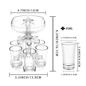 Acrylic Wine Fountain Beverage Dispenser with 6 Cups