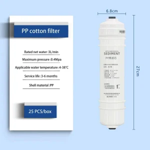 Activated Carbon Filter Cartridge 1/5 Micron PPF UDF CTO RO Filter 10 Inch