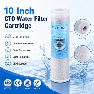 Activated Carbon PP Block Cartridge 10 20 Inch CTO Water Filter RH CTO10 OEM Brand Household Pre Filtration 50 GPD Easy