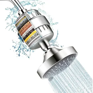 Activated Carbon Shower Water Filter Removes Chlorine Softener Easy Installation Bathroom Use Modern Design 1