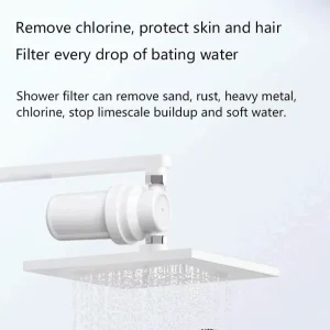 Activated Carbon Shower Water Purifier Chlorine Scale Removal 2 Stage Filtration 6L/min Flow Rate Household Bathroom Filter