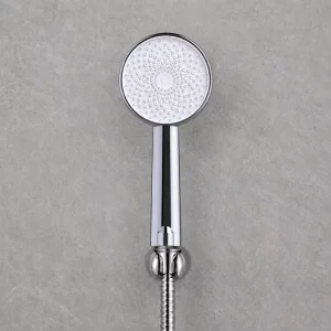 Advanced High Pressure Hand Shower Chrome Round with Water Saving Filter One key Stop Function for Home Bathroom Spa