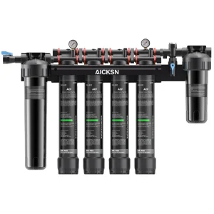 Aicksn 4 Stages High Flow 40LPM Whole House Water Filtration System Commercial Water Filter System