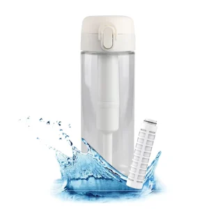 Alkaline pH 9 Activated Carbon Filter Water Bottle for Daily Drinking Outdoor and Home Use