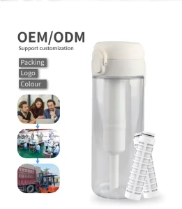 Alkaline pH Activated Carbon Water Filter for Plastic Bottles Eco-Friendly Lightweight Portable Manual Use