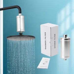 Aluminum Alloy Water Filter Shower Head Metal Hard Water Vitamin C Shower Filter Removes Chlorine with Lemon Fragrance