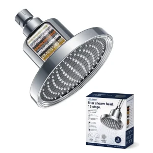 Anti Clog High Pressure Shower Head Softening Water 15 Stage Filtered Shower Head For Chlorine Remove Skin Care