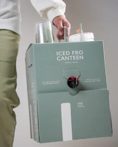 Arabic Cafe Countertop HORECA Coffee Paper Dispenser with Ice Bin and Cup Takeaway Cold Drink Bag-in-Box