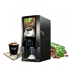 Automatic Coffee Vending Machine, 3-Flavor Instant Coffee, Milk Tea and Juice Dispenser, Network-Enabled
