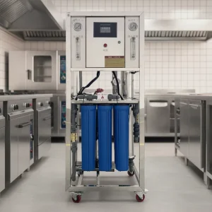 Automatic Commercial RO Water Filter System, 500L/Hour, Tankless Desalination Filtration with Pump and PLC