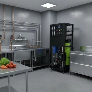 Automatic RO Water Filtration Equipment Commercial Water Purification System with PLC Pump 500L/Hour