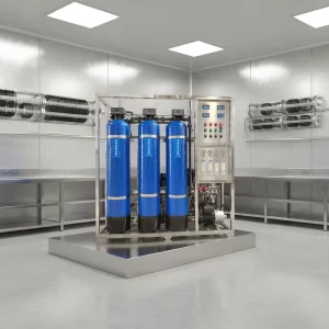 BNRO-1T Reverse Osmosis Water Filter System Industrial Equipment Fully Automatic PLC Control Pump 1000L/Hour for Boiler