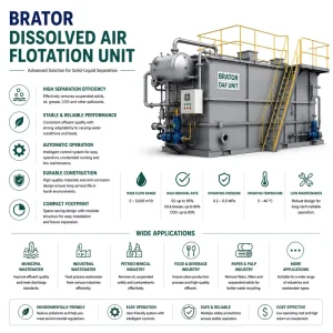 BRATOR F&B Water Treatment Machinery PLC Anti-Corrosion Carbon Steel DAF System 350m/h Kitchen Dining Room Villa
