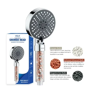 Bathroom Filtered High Pressure 5 Modes Water Saving Water Filter Shower Filter Head Power Wash for Hard Water Improves SkinHair