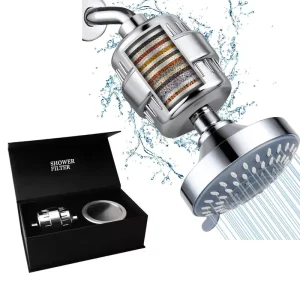Bathroom Filtered Shower Head Set 15 20 Stage Shower Filter for Hard Water Removes Chlorine