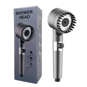 Bathroom Rain Shower Head High Pressure Massage Shower Head Set Black Shower Filter Head