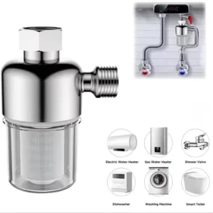 Bathroom Shower Head Water Inlet Filter Tap Water Filtration & Scale Prevention Purifier Wall Mounting Easy Installation