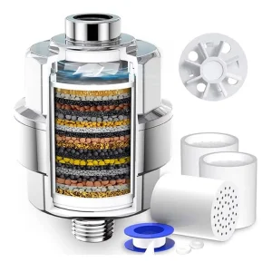 Bathroom Showerhead Kitchen Faucet Filter Shower Filter Set with High Water Flow Output Shower Water Filter