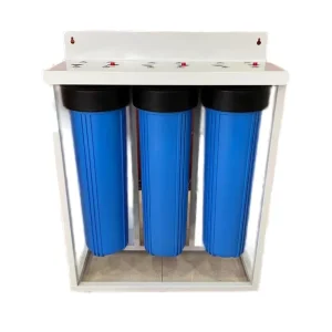 Big Blue 20 Inch Jumbo Size Three Stage Whole House Water Pre Filter System Plastic Outdoor Pre Filter with Inlet & Outlet