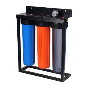 Big Blue 3 Stage Household Housing Water Filter with Steel Frame Whole House Water Filter System Water Treatment Machinery