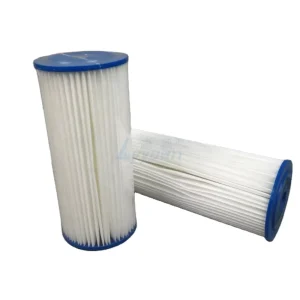 Big Blue PE Polyester Pleated Sediment Water Filter Cartridge Washable 4.5×10 4.5×20 Inch 28mm 40-115mm Carton 15GPM
