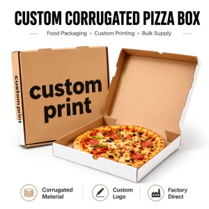 Biodegradable Fast Food Custom Pizza Boxes Corrugated Board Shipping Boxes with Logo Printing