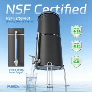 Black Activated Carbon Water Filter Elements for Gravity Water Purifier System Reduces Chlorine and Heavy Metals