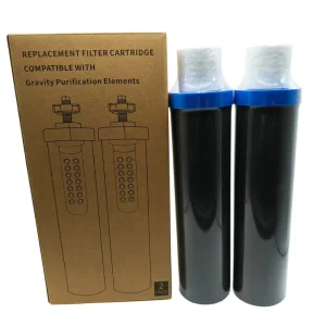 Black Carbon Water Filter Cartridge for Gravity Water Filters, Reduces Chlorine, Bacteria, Microplastics
