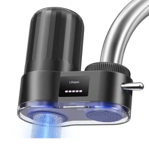 Black Color Tap Mounted Faucet Water Filter Chlorine Bacteria Remove Tap Water Filter with Lifespan Shown