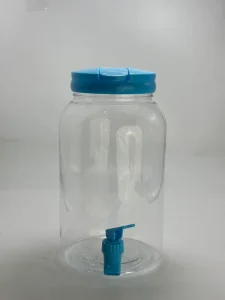 Blue 3.8L 1 Gallon Plastic Beverage Dispenser with Stand and Spigot