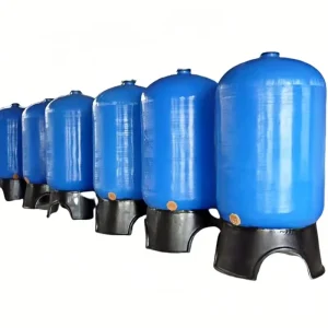 Blue FRP Pressure Tank Water Filter with Open Top and Bottom for Water Filter Systems