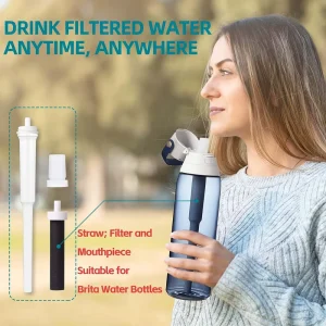 Bluetech BF06 Portable Outdoor Water Filter Bottle 740ml For Camping Travel & Survival Removes Odor & Heavy Metals