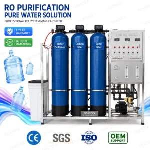 Borehole Salty Water Treatment System 500L Reverse Osmosis Small Capacity Filter Scale Inhibitor and Softener FRP Type River RO
